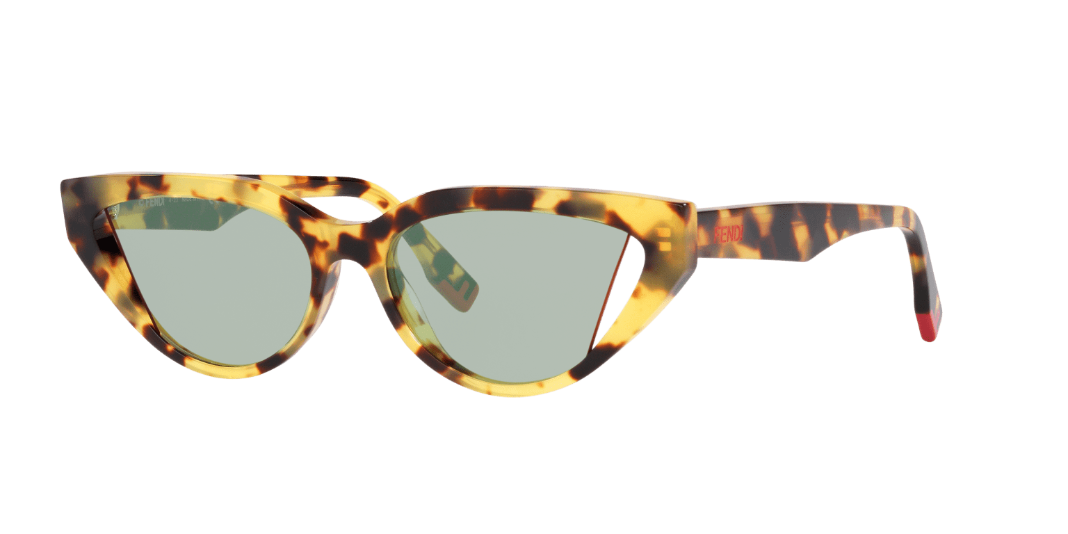Fendi Tortoise-Green Sunglasses | FENDI FE40009I Tortoise-Green