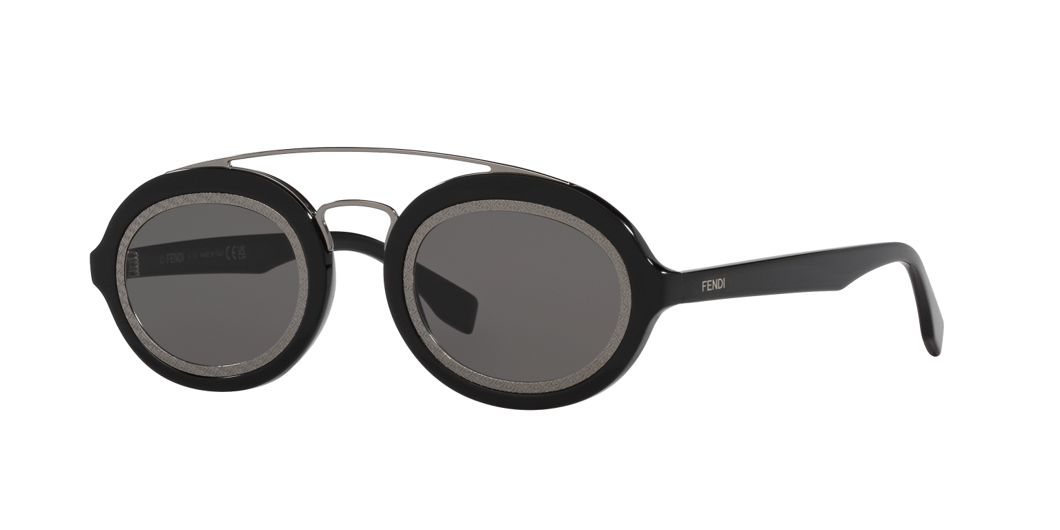 Fendi Black-Grey Sunglasses | FENDI Ffaround Black-Grey