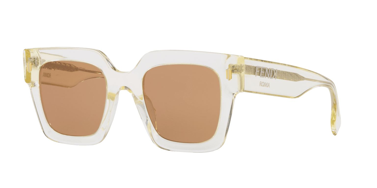 Fendi Yellow-Brown Sunglasses | FENDI Roma FE40101I Yellow-Brown