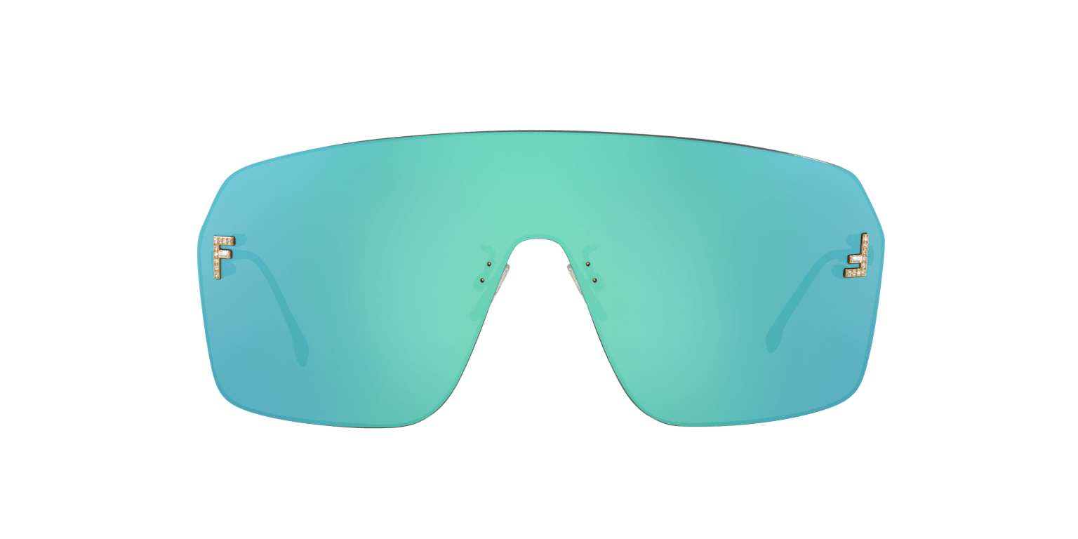 Fendi Gold-Blue Sunglasses | FENDI First Crystal Fe4121Us Gold-Blue