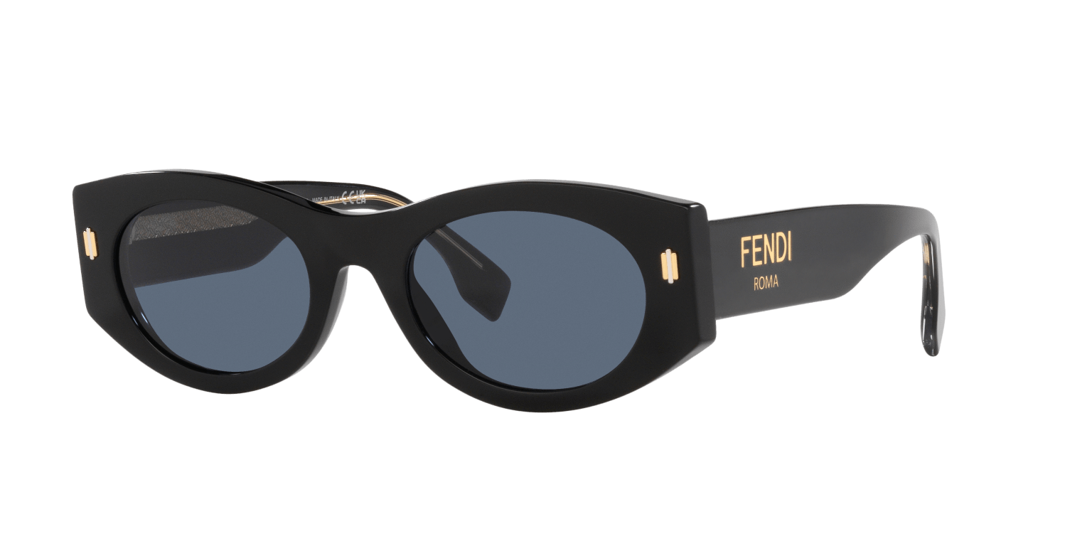 Fendi Roma Fe40125I Black Shiny-Blue Sunglasses