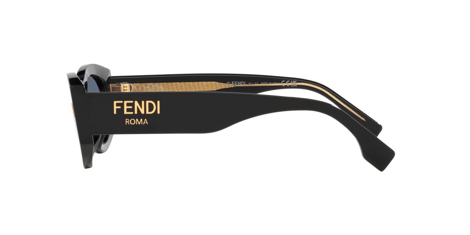 Fendi Roma Fe40125I Black Shiny-Blue Sunglasses