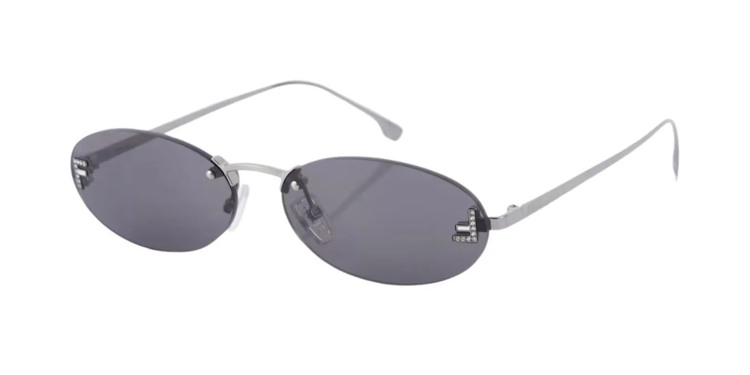 Fendi Silver Sunglasses | FENDI First Oval Sunglasses