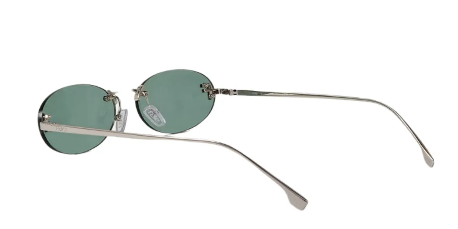 Fendi Silver Blue Sunglasses | FENDI First Oval Sunglasses