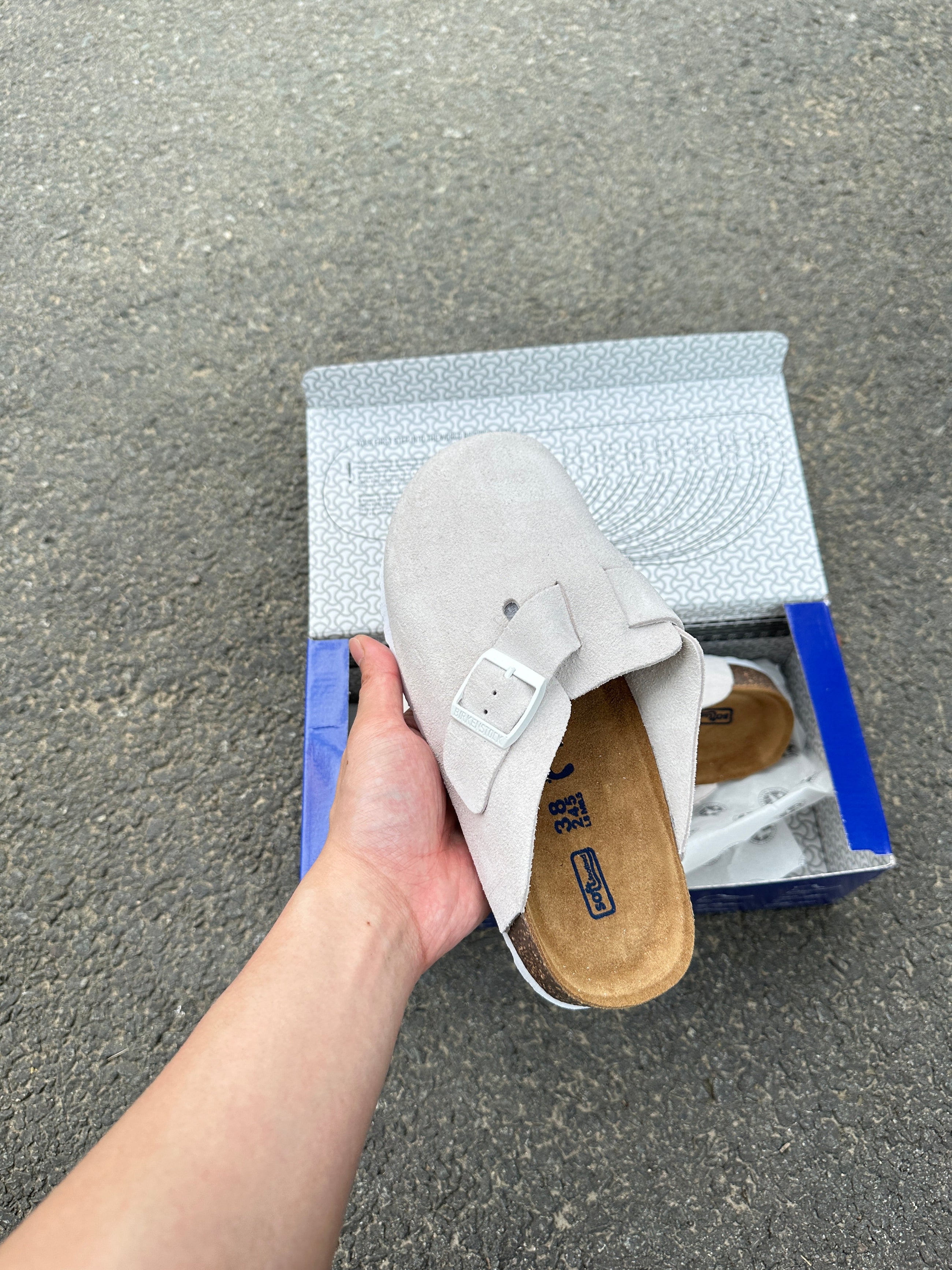 Birkenstock Suède - Oyster Tonal