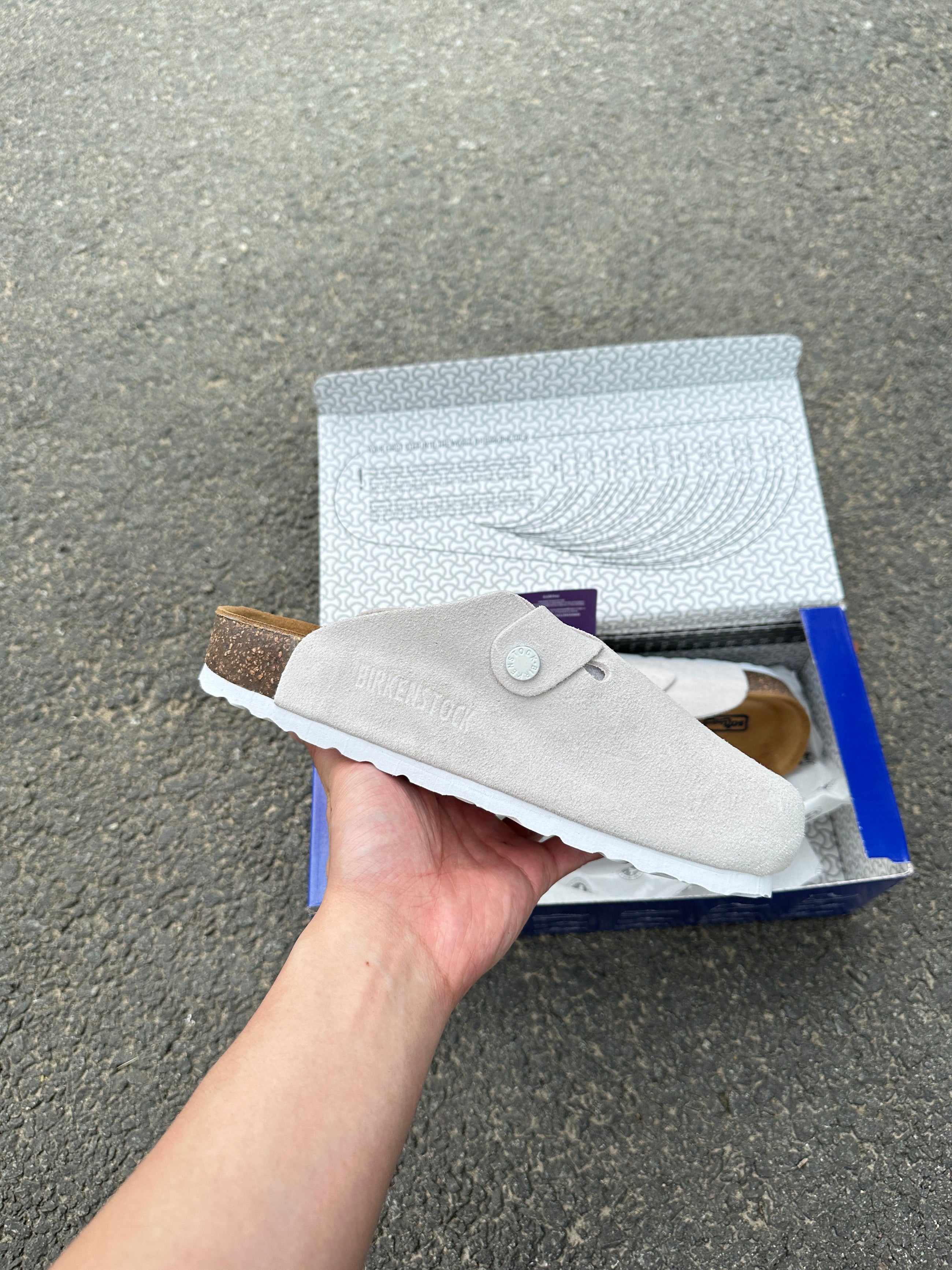 Birkenstock Suède - Oyster Tonal