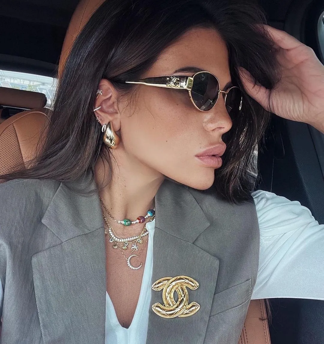 CELINE SUNGLASSES GOLD SHINY-GREEN | CELINE CL40235U GOLD SHINY-GREEN