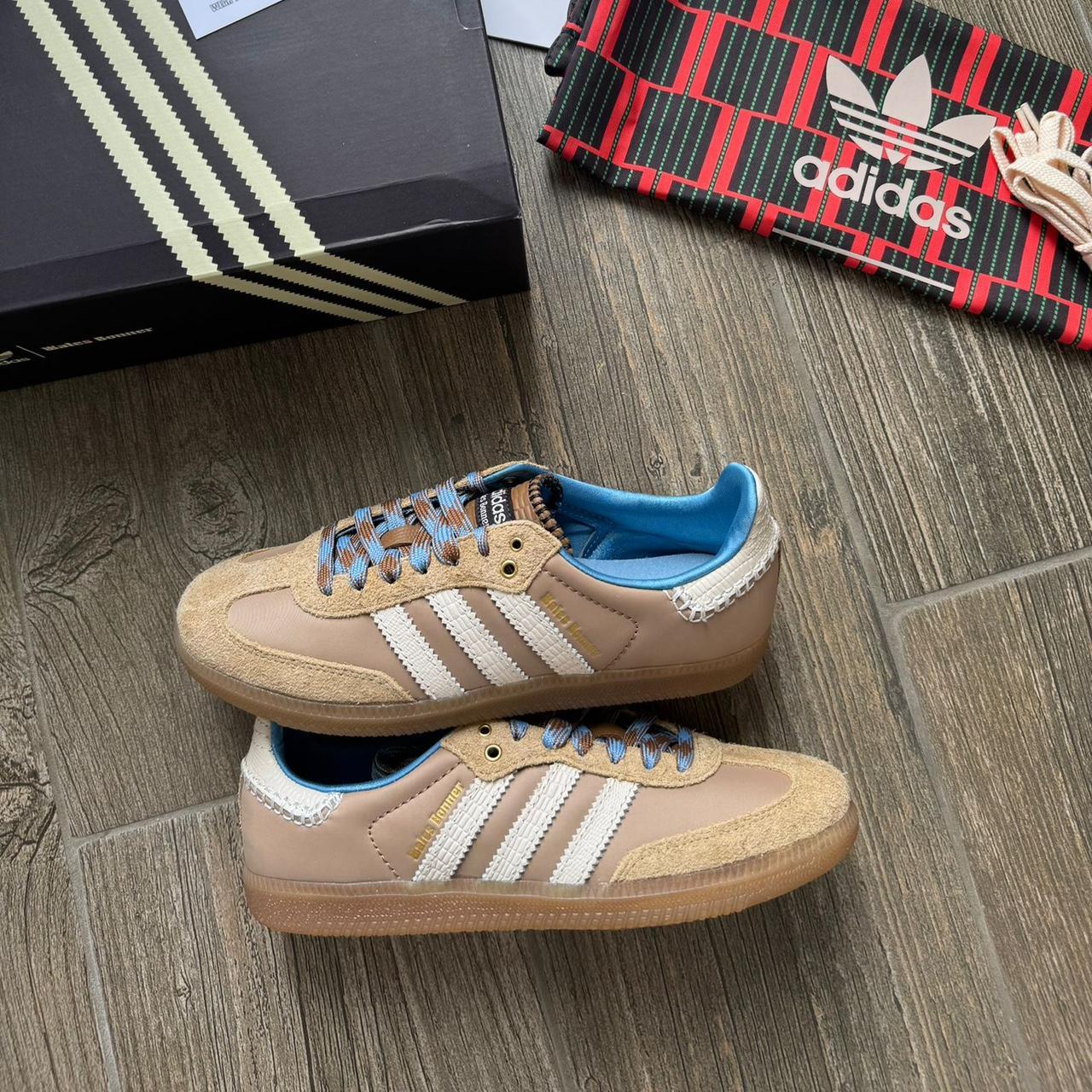 adidas gazelle silver green womens Adidas x Wales Bonner Nylon Samba Shoes main image 1