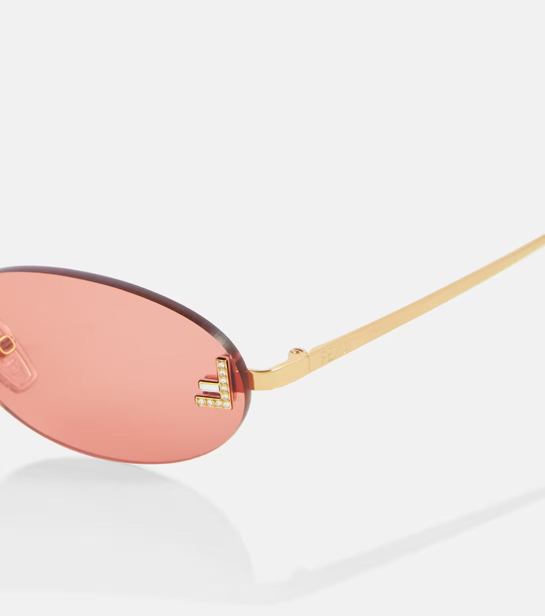Fendi Pink Gold Sunglasses | FENDI First Oval Sunglasses