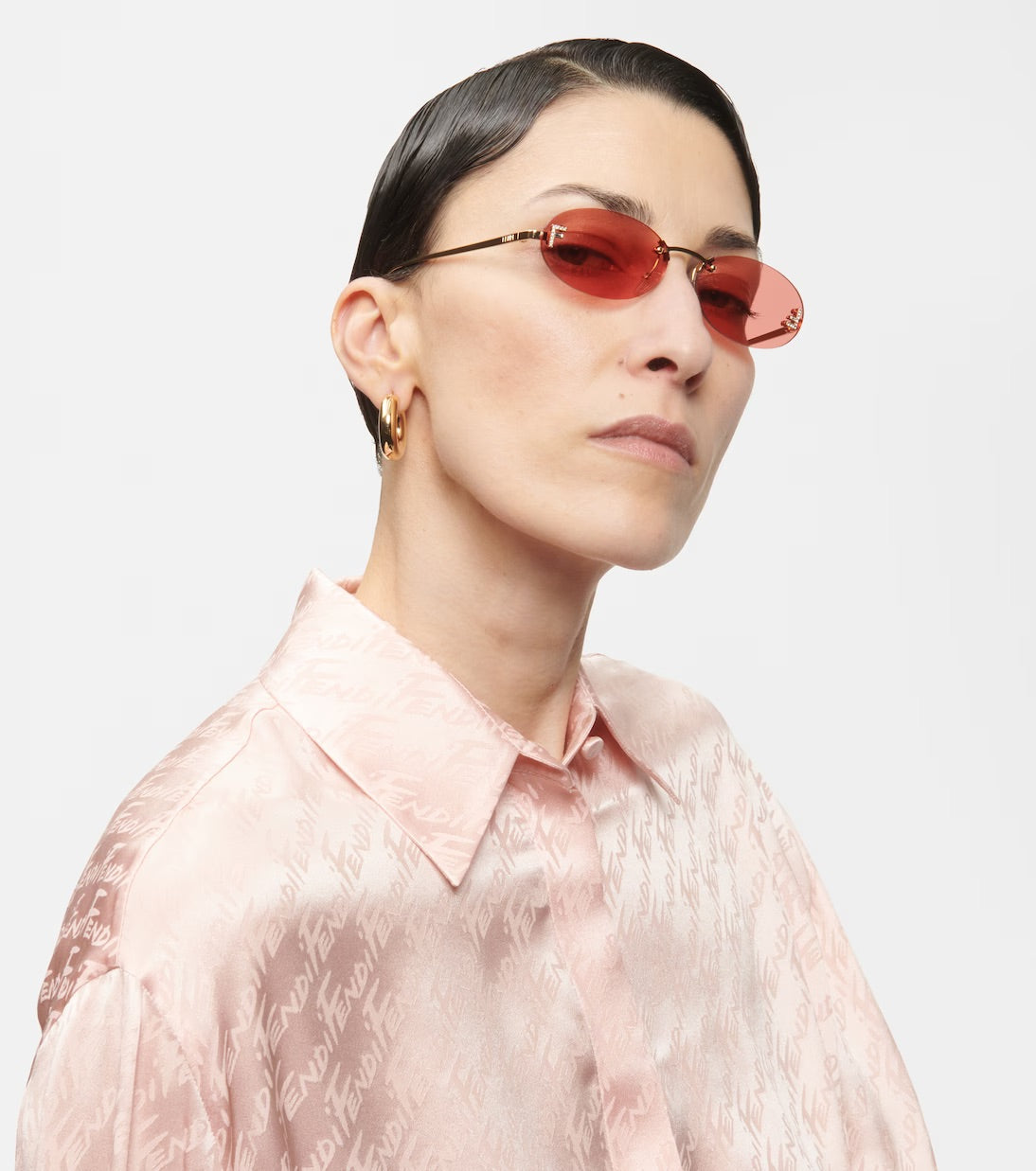 Fendi Pink Gold Sunglasses | FENDI First Oval Sunglasses