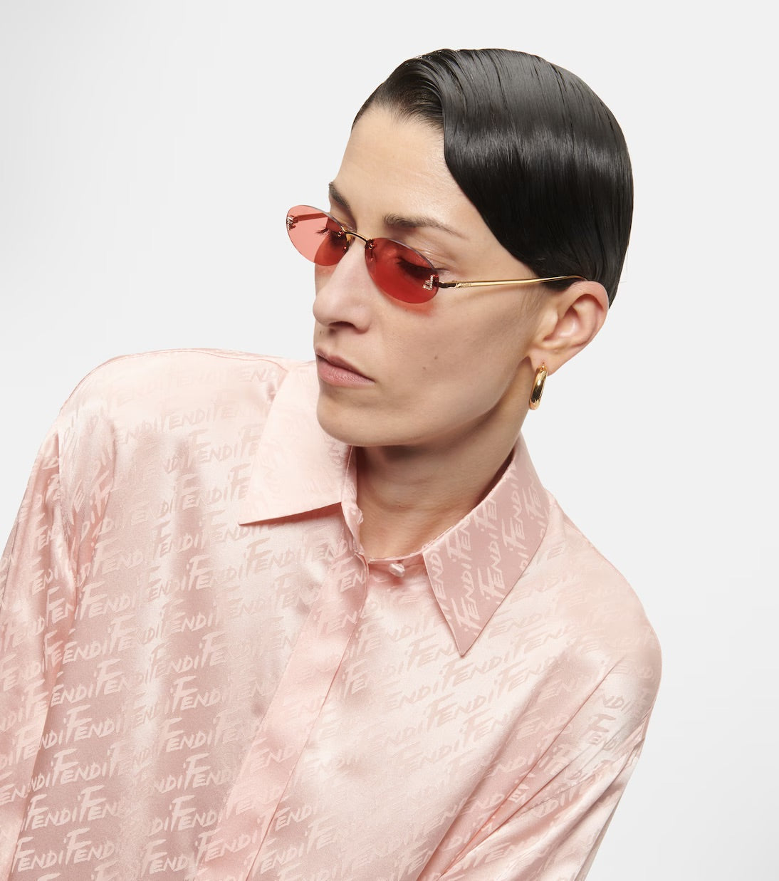 Fendi Pink Gold Sunglasses | FENDI First Oval Sunglasses