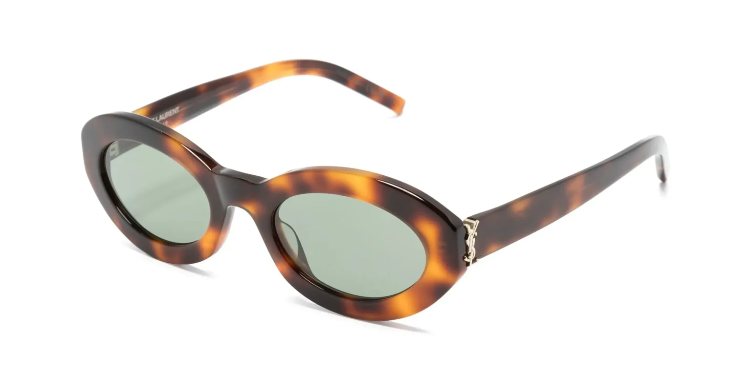 SAINT LAURENT EYEWEAR MONOGRAM HINGE OVAL-FRAME SUNGLASSES