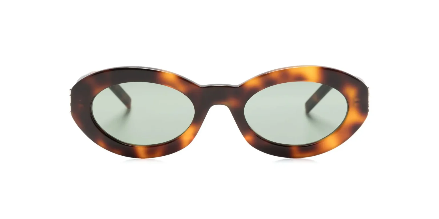 SAINT LAURENT EYEWEAR MONOGRAM HINGE OVAL-FRAME SUNGLASSES