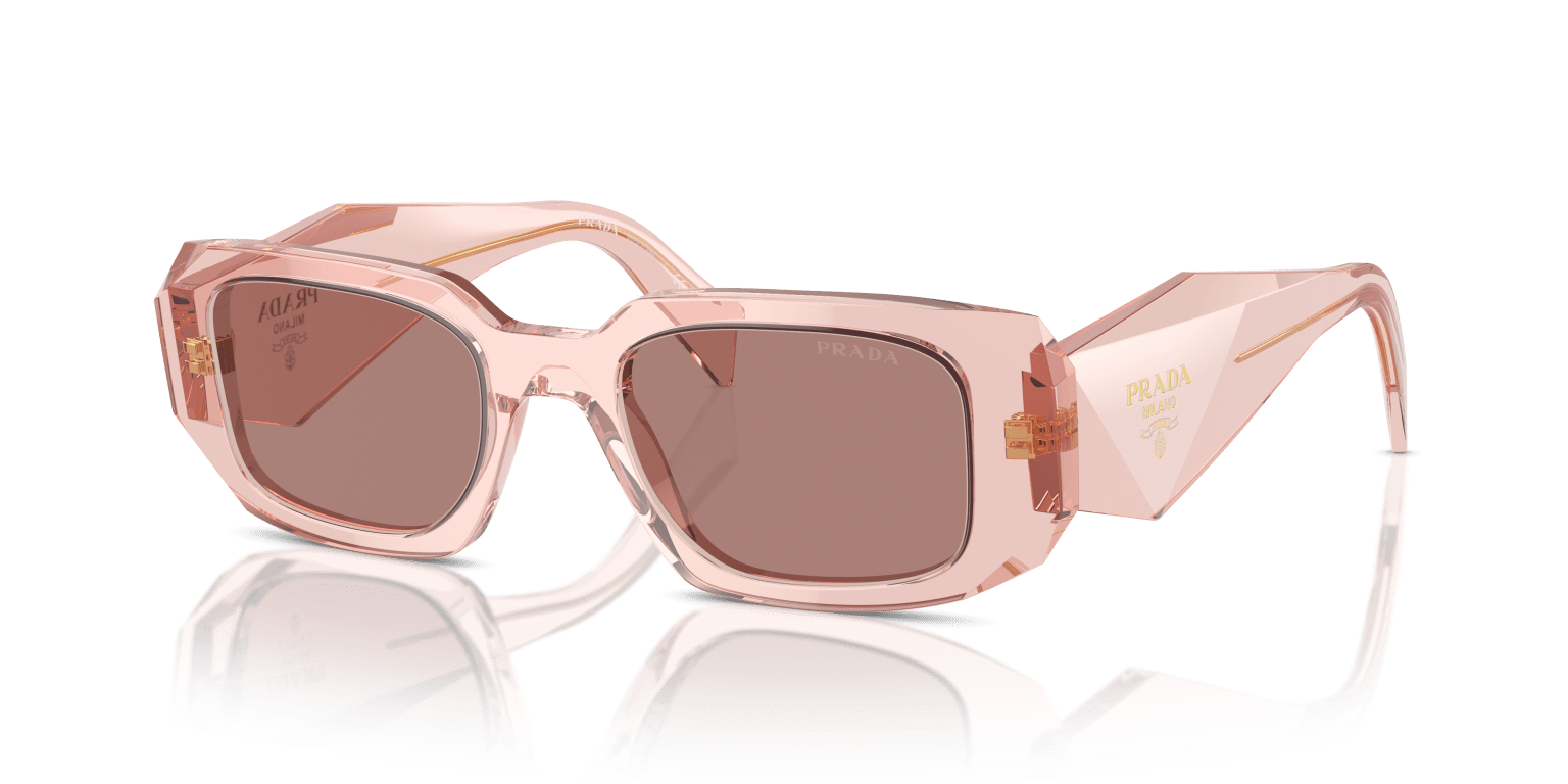 PRADA SUNGLASSES TRANSPARENT PEACH-LIGHT BROWN | PRADA PR 17WS TRANSPARENT PEACH-LIGHT BROWN