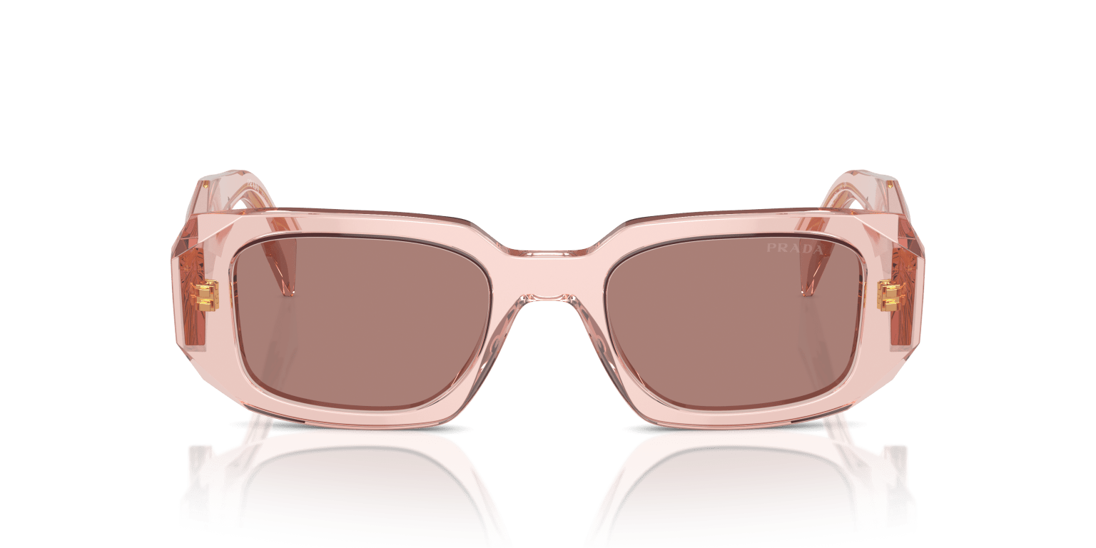 PRADA SUNGLASSES TRANSPARENT PEACH-LIGHT BROWN | PRADA PR 17WS TRANSPARENT PEACH-LIGHT BROWN
