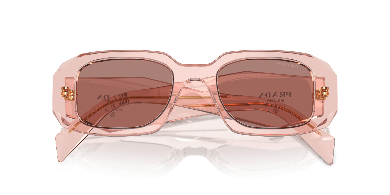 PRADA SUNGLASSES TRANSPARENT PEACH-LIGHT BROWN | PRADA PR 17WS TRANSPARENT PEACH-LIGHT BROWN