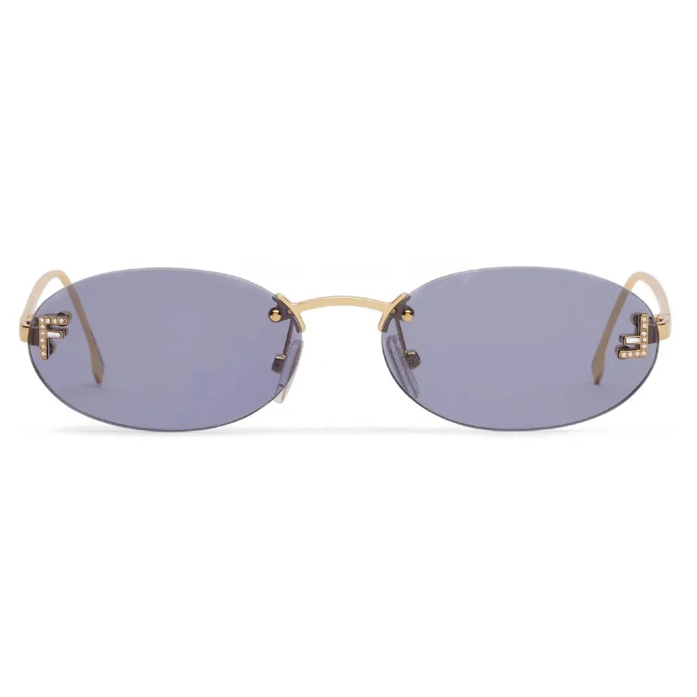 Fendi Blue Gold Sunglasses | FENDI First Oval Sunglasses