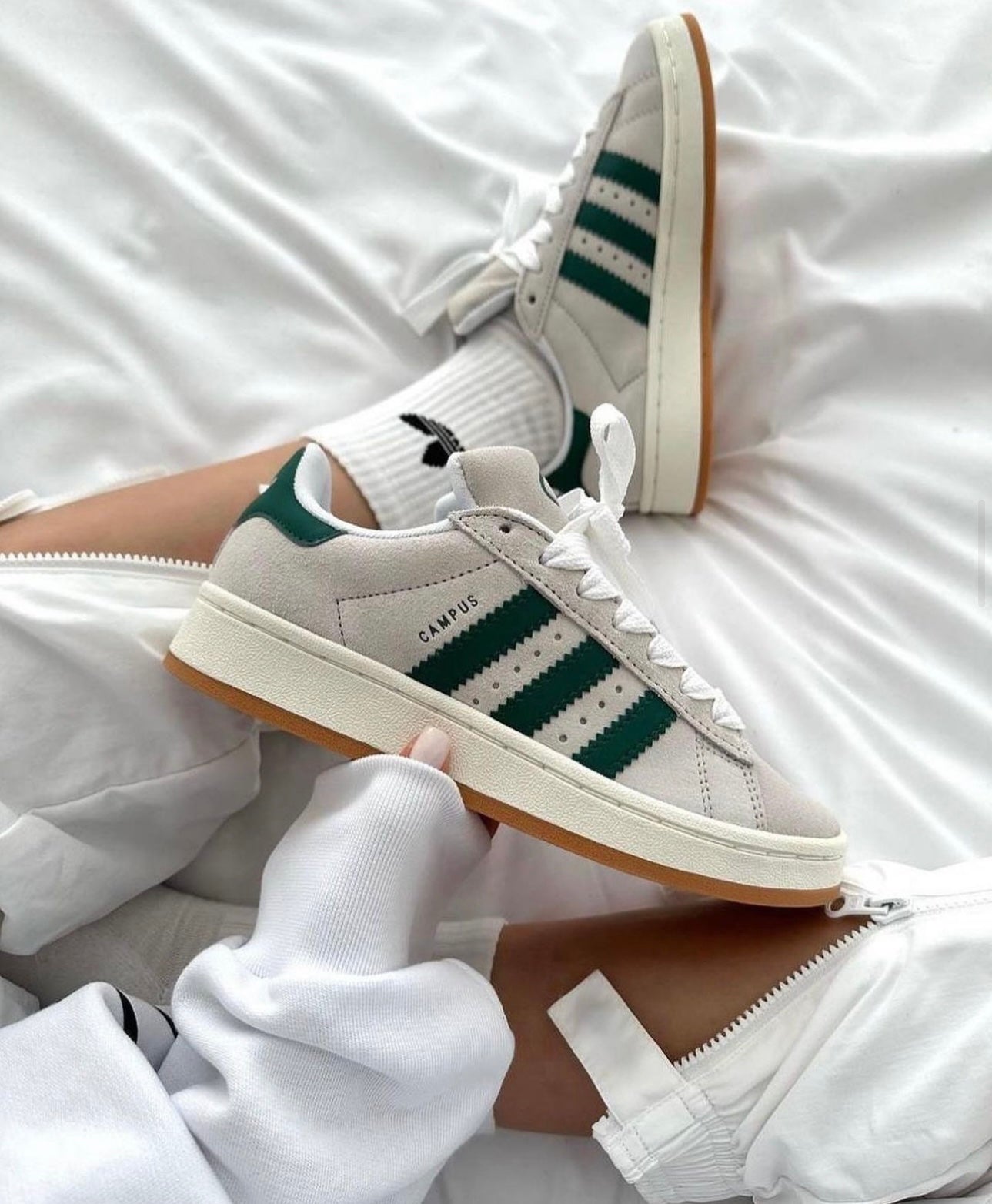 Adidas campus sneakers green grey