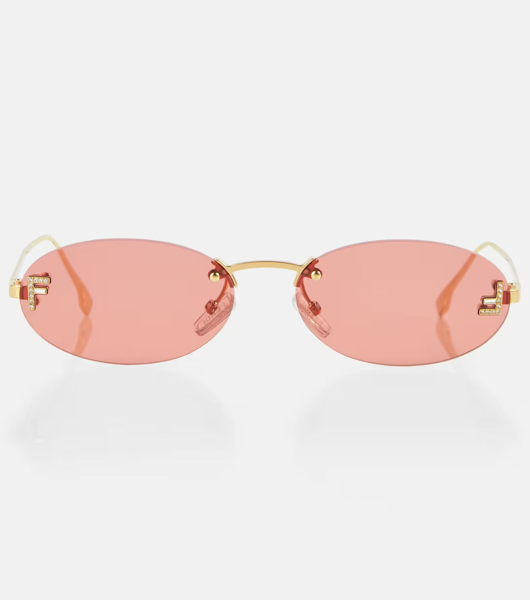 Fendi Pink Gold Sunglasses FENDI First Oval Sunglasses By-Olana